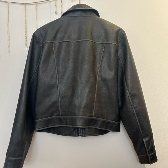 Garage Black Faux Leather Worker Jacket - Picture 2 of 7